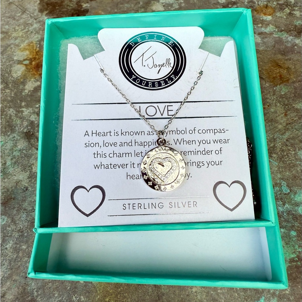 T Jazelle Love Sterling Silver Heart Pendant Necklace